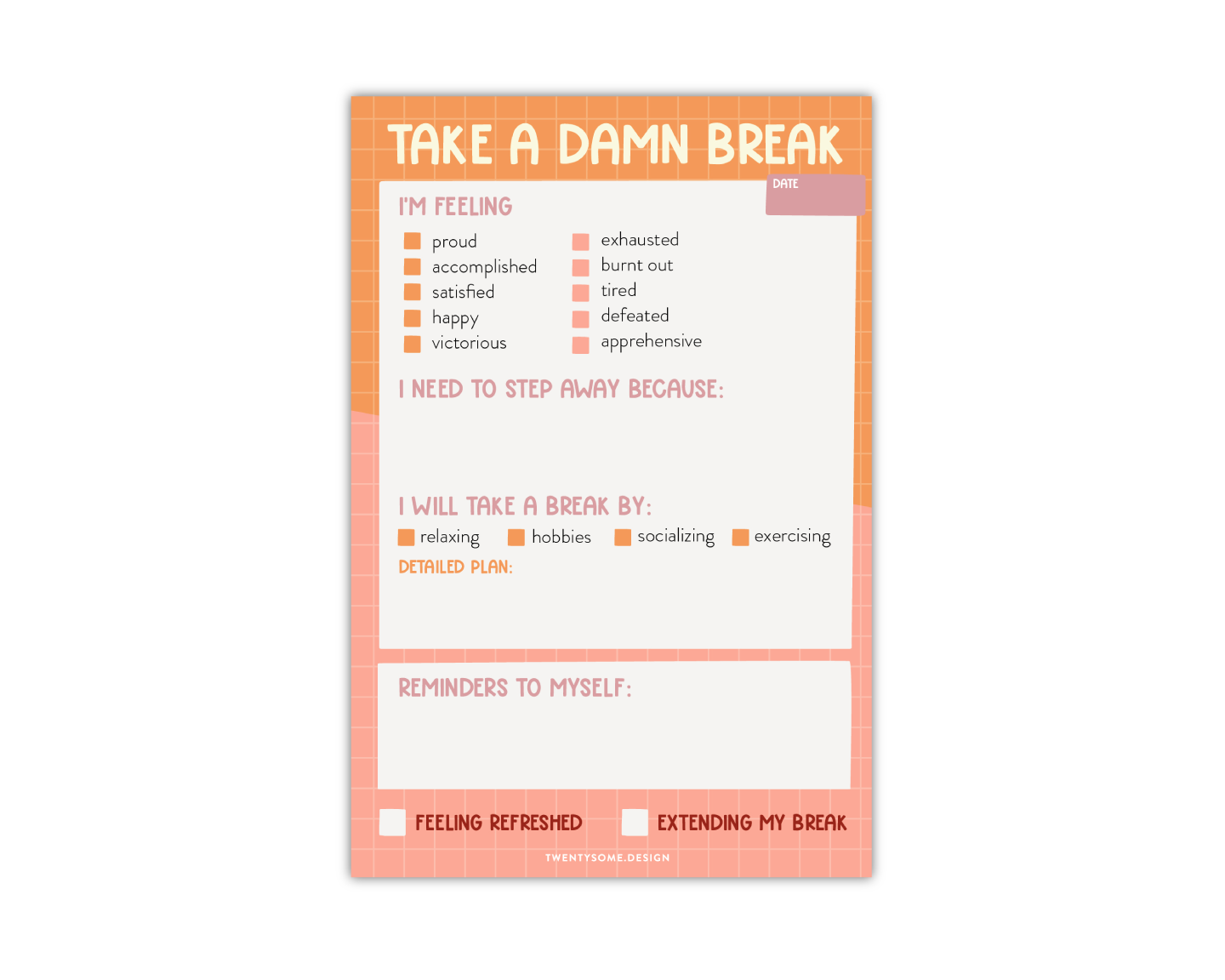 Take a Break Notepad