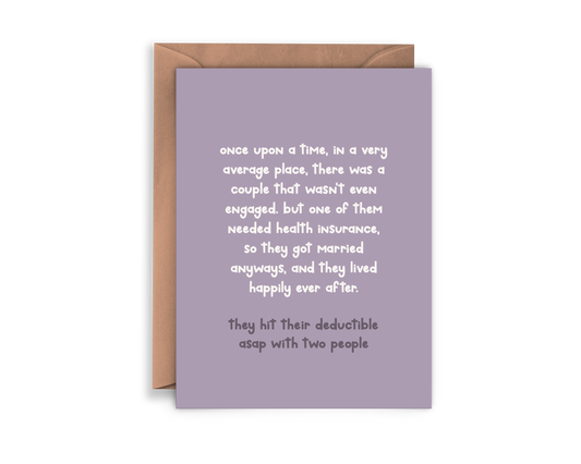 Health Insurance Marriage Greeting Card