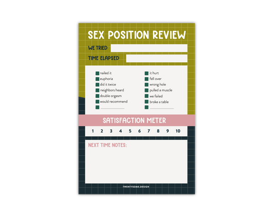 Sex Position Review Notepad