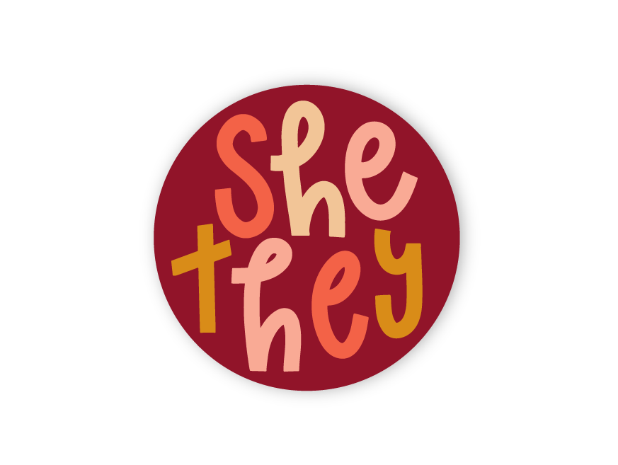 She/They Pronoun Sticker